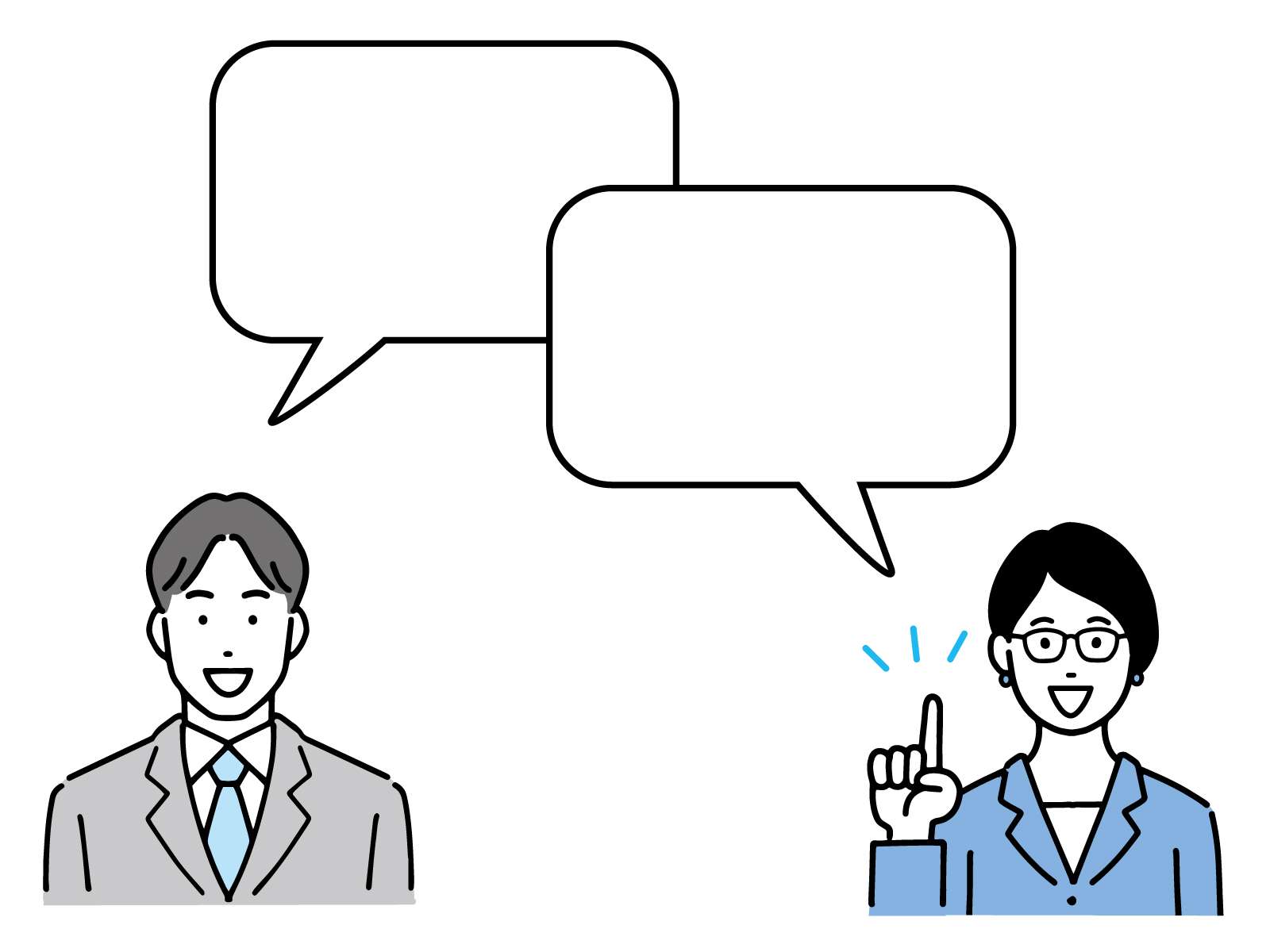 発言する男性と女性